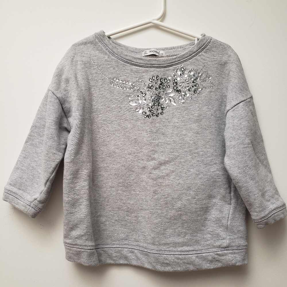 Mayoral girls grey bejeweled sweatshirt size 8